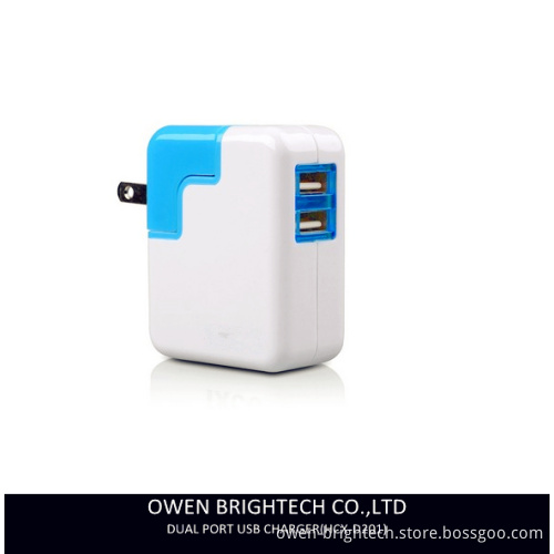 Dual USB 3.1A 15W Travel Wall Charger with Swivel Plug (HCX-D201)